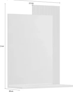 Home affaire Garderobenspiegel »Luminara« Flurspiegel mit Ablage und eleganter Rillenoptik - (B/T/H) 65/26/84 cm