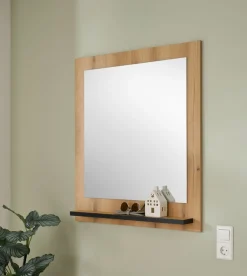 Home affaire Garderobenspiegel »Cantara, Spiegel in zwei Farben, modernes, zeitloses Design« universell einsetzbar, mit Ablagefläche, eckig, 79 cm breit