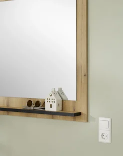 Home affaire Garderobenspiegel »Cantara, Spiegel in zwei Farben, modernes, zeitloses Design« universell einsetzbar, mit Ablagefläche, eckig, 79 cm breit
