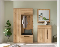 Home affaire Garderobenspiegel »Cantara, Spiegel in zwei Farben, modernes, zeitloses Design« universell einsetzbar, mit Ablagefläche, eckig, 79 cm breit