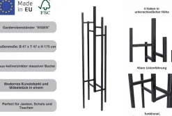 Home affaire Garderobenständer im skandinavian Design, aus keilverzinkter massiver Buche