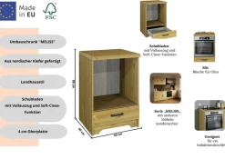 Home affaire Herdumbauschrank »Meliss« aus massiver Kiefer, Breite 60 cm, Soft-Close-Funktion