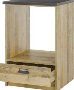 Home affaire Herdumbauschrank »Sherwood« mit Apothekergriffen aus Metall, Breite der Arbeitsplatte 63 cm