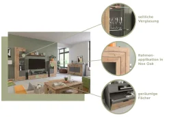 Home affaire Highboard »Aalborg, Höhe 117cm, 2 Glastüren, 6 Fächer, 2-farbig, Metallgriffe« Anrichte, Schrank, Kommode, Midischrank, Wohnmöbel, Wohnzimmer