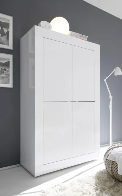 Home affaire Highboard »Basic Höhe 162 cm, Breite 102 cm, Kommode 4 Türen, Hochkommode« Metallgriff, moderne Rahmenoptik, viel Stauraum, Farbauswahl