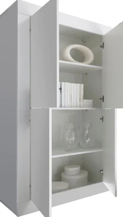 Home affaire Highboard »Basic Höhe 162 cm, Breite 102 cm, Kommode 4 Türen, Hochkommode« Metallgriff, moderne Rahmenoptik, viel Stauraum, Farbauswahl