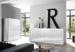 Home affaire Highboard »Basic Höhe 162 cm, Breite 102 cm, Kommode 4 Türen, Hochkommode« Metallgriff, moderne Rahmenoptik, viel Stauraum, Farbauswahl