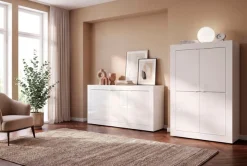Home affaire Highboard »Basic Höhe 162 cm, Breite 102 cm, Kommode 4 Türen, Hochkommode« Metallgriff, moderne Rahmenoptik, viel Stauraum, Farbauswahl