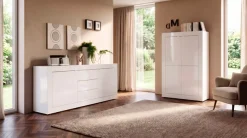 Home affaire Highboard »Basic Höhe 162 cm, Breite 102 cm, Kommode 4 Türen, Hochkommode« Metallgriff, moderne Rahmenoptik, viel Stauraum, Farbauswahl