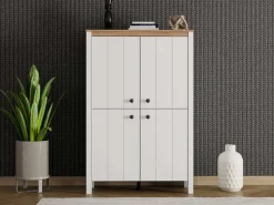 Home affaire Highboard »BEDFORD, Kommode, Anrichte, Schrank, Highboard im Landhausstil« MDF-Profil 2D ummantelt, Hotstamping
