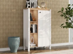 Home affaire Highboard »BEDFORD, Hochkommode, Vitrine, Glasvitrine, Kombi-Highboard« MDF-Profil 2D ummantelt, Hotstamping