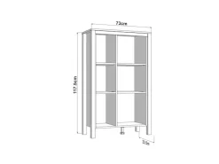 Home affaire Highboard »BEDFORD, Hochkommode, Vitrine, Glasvitrine, Kombi-Highboard« MDF-Profil 2D ummantelt, Hotstamping