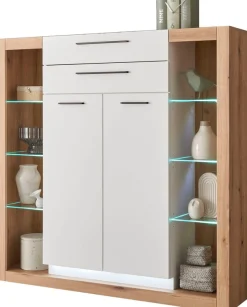 Home affaire Highboard »Brixen, moderne Kommode, Stauraumelement in Eiche Evoke Dekor« Metallgriffe, ausreichend Stauraum, vielseitig einsetzbar