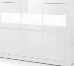 Home affaire Highboard »Carat« Breite 164 cm, Blende in weiß und betonfarben im Lieferumfang