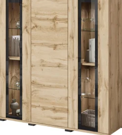 Home affaire Highboard »Caro, modernes Design mit Glaseinsätzen, Breite 120 cm« 1 Stk. tlg. grifflose Fronten mit Push-to-Open, höhenverstellbare Einlegeböden