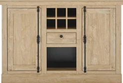 Home affaire Highboard »Cornwall, Kommode im Landhausstil, Schrank, Sideboard, Eiche Dekor« 1 Stk. tlg. verschnörkelte Metallgriffe, ausreichend Stauraum, 152 cm breit