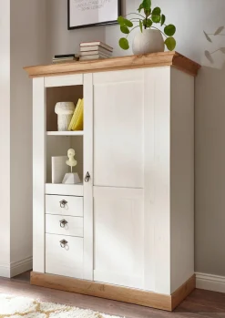 Home affaire Highboard »Cremona, Schrank im Landhausstil, Wohnzimmerschrank, Mehrzweckschrank« Metallgriffe, ausreichend Stauraum, vielseitig einsetzbar, 139 cm hoch