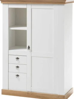Home affaire Highboard »Cremona, Schrank im Landhausstil, Wohnzimmerschrank, Mehrzweckschrank« Metallgriffe, ausreichend Stauraum, vielseitig einsetzbar, 139 cm hoch