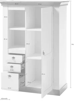Home affaire Highboard »Cremona, Schrank im Landhausstil, Wohnzimmerschrank, Mehrzweckschrank« Metallgriffe, ausreichend Stauraum, vielseitig einsetzbar, 139 cm hoch
