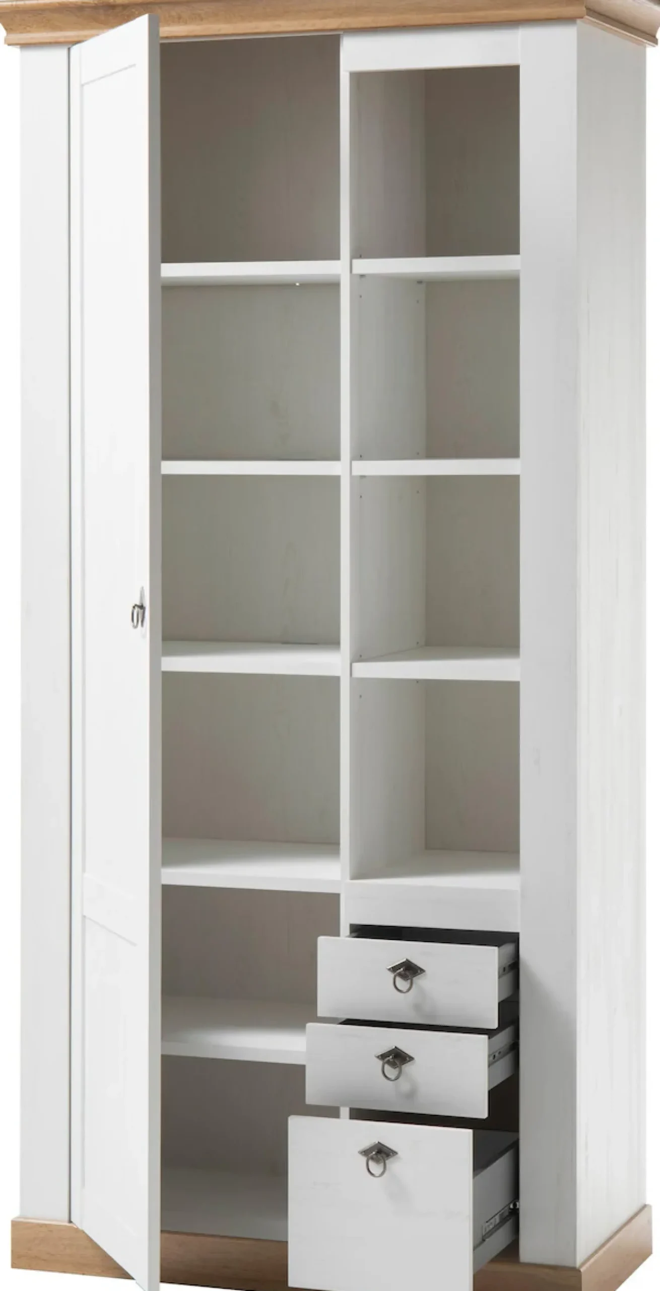 Home affaire Highboard »Cremona, Schrank, Wohnzimmerschrank, Mehrzweckschrank, Regal« im Landhausstil, ausreichend Stauraum, vielseitig, 204 cm hoch