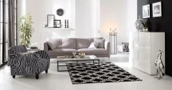 Home affaire Highboard »Dama Höhe 111 cm, Breite 121 cm, Kommode 2 Türen, Hochkommode« Front in 3D-Optik, viel Stauraum, verschiedene Farben