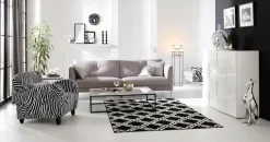 Home affaire Highboard »Dama Höhe 111 cm, Breite 121 cm, Kommode 2 Türen, Hochkommode« Front in 3D-Optik, viel Stauraum, verschiedene Farben