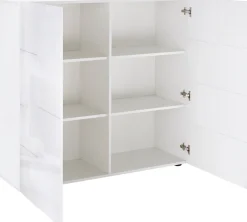 Home affaire Highboard »Dama Höhe 111 cm, Breite 121 cm, Kommode 2 Türen, Hochkommode« Front in 3D-Optik, viel Stauraum, verschiedene Farben
