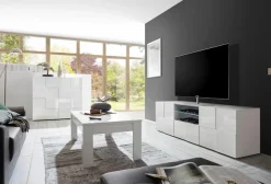 Home affaire Highboard »Dama Höhe 111 cm, Breite 121 cm, Kommode 2 Türen, Hochkommode« Front in 3D-Optik, viel Stauraum, verschiedene Farben