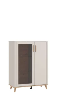 Home affaire Highboard »Darwen Sideboard, Kommode, Anrichte, Schrank, Vitrine« Abgerundete Kanten, matte Kaschmir-Oberflächen, mit 4 Böden