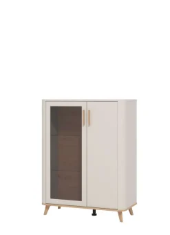 Home affaire Highboard »Darwen Sideboard, Kommode, Anrichte, Schrank, Vitrine« Abgerundete Kanten, matte Kaschmir-Oberflächen, mit 4 Böden