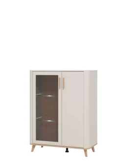 Home affaire Highboard »Darwen Sideboard, Kommode, Anrichte, Schrank, Vitrine« Abgerundete Kanten, matte Kaschmir-Oberflächen, mit 4 Böden