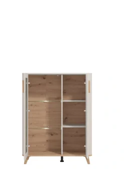 Home affaire Highboard »Darwen Sideboard, Kommode, Anrichte, Schrank, Vitrine« Abgerundete Kanten, matte Kaschmir-Oberflächen, mit 4 Böden