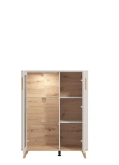Home affaire Highboard »Darwen Sideboard, Kommode, Anrichte, Schrank, Vitrine« Abgerundete Kanten, matte Kaschmir-Oberflächen, mit 4 Böden