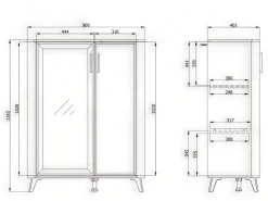 Home affaire Highboard »Darwen Sideboard, Kommode, Anrichte, Schrank, Vitrine« Abgerundete Kanten, matte Kaschmir-Oberflächen, mit 4 Böden