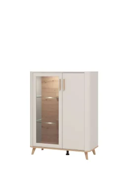 Home affaire Highboard »Darwen Sideboard, Kommode, Anrichte, Schrank, Vitrine« Abgerundete Kanten, matte Kaschmir-Oberflächen, mit 4 Böden