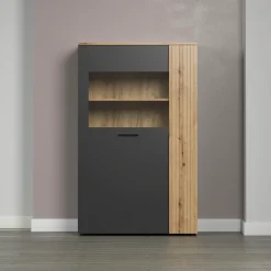 Home affaire Highboard »Estepona« 1 Stk. tlg. Highboard mit 2 Türen - (B/T/H) 90/42/146 cm