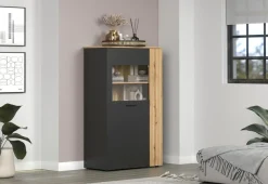 Home affaire Highboard »Estepona« 1 Stk. tlg. Highboard mit 2 Türen - (B/T/H) 90/42/146 cm