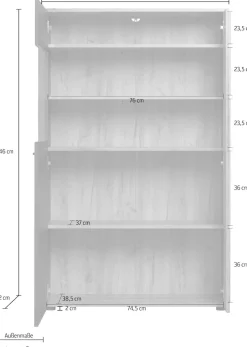 Home affaire Highboard »Estepona« 1 Stk. tlg. Highboard mit 2 Türen - (B/T/H) 90/42/146 cm
