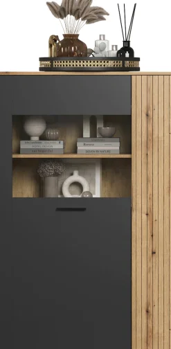 Home affaire Highboard »Estepona« 1 Stk. tlg. Highboard mit 2 Türen - (B/T/H) 90/42/146 cm