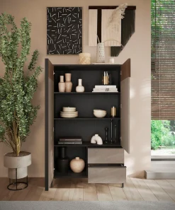Home affaire Highboard »Everest Höhe 177 cm, Kommode mit 2 Türen u. 2 Schubkästen« Sideboard, Schrank, Soft/Self Closing, Korpus 22 mm