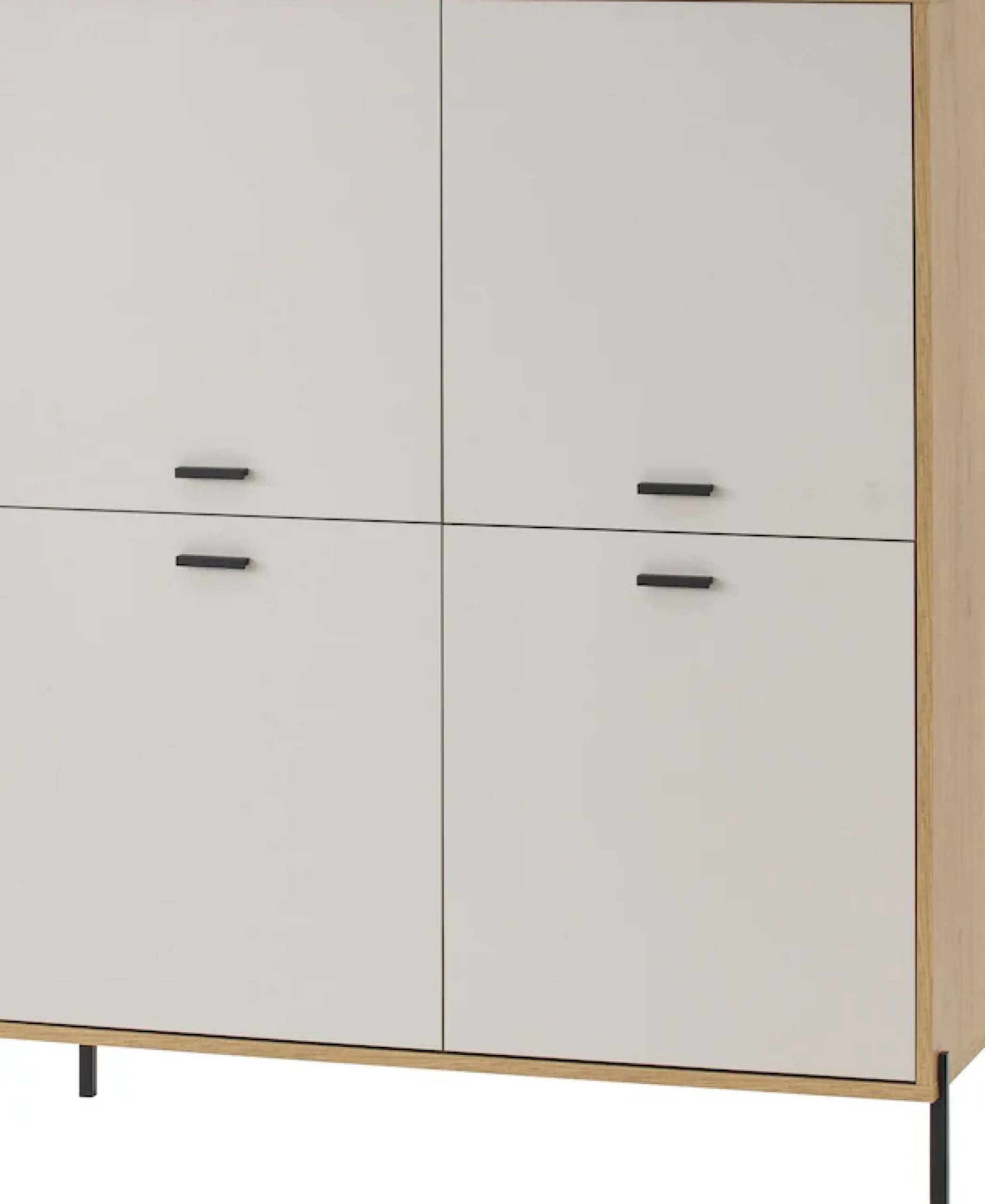 Home affaire Highboard »Fredericia, Hochkommode, modernder Stauraum in Kaschmir« zeitlos, schwarze Metallgriffe und -füße, ausreichend Stauraum