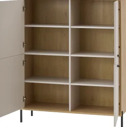 Home affaire Highboard »Fredericia, Hochkommode, modernder Stauraum in Kaschmir« zeitlos, schwarze Metallgriffe und -füße, ausreichend Stauraum