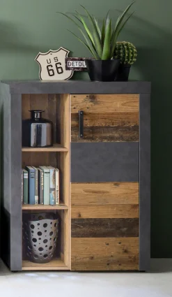 Home affaire Highboard »Ilana« Stauraumschrank mit 1 Tür & 3 Fächern - (B/T/H) 87/34/118 cm