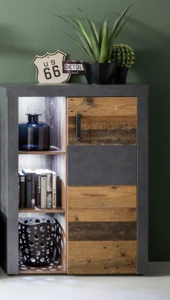 Home affaire Highboard »Ilana« Stauraumschrank mit 1 Tür & 3 Fächern - (B/T/H) 87/34/118 cm
