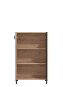 Home affaire Highboard »LAVAL, Hochkommode, Vitrine, Glasvitrine, Kombi-Highboard« Modernes Highboard in Artisan-Dekor mit Glasfront & Lamellen-Optik
