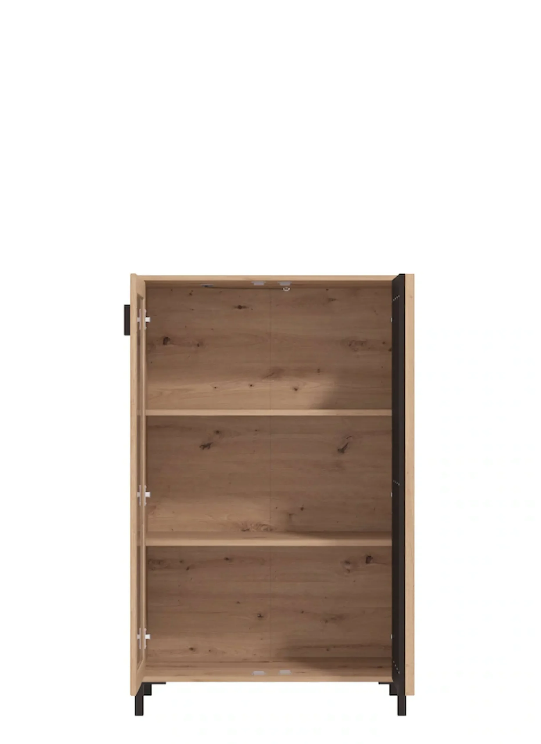 Home affaire Highboard »LAVAL, Hochkommode, Vitrine, Glasvitrine, Kombi-Highboard« Modernes Highboard in Artisan-Dekor mit Glasfront & Lamellen-Optik