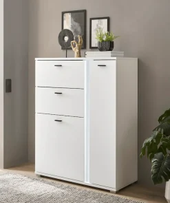 Home affaire Highboard »LONG ISLAND« 1 Stk. tlg. in moderner Trendfarbe,inklusive senkrechter Beleuchtung,Breite 100 cm