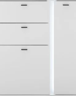 Home affaire Highboard »LONG ISLAND« 1 Stk. tlg. in moderner Trendfarbe,inklusive senkrechter Beleuchtung,Breite 100 cm