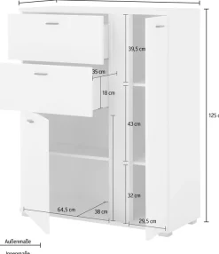 Home affaire Highboard »LONG ISLAND« 1 Stk. tlg. in moderner Trendfarbe,inklusive senkrechter Beleuchtung,Breite 100 cm