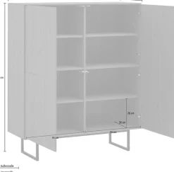 Home affaire Highboard »Lund, moderner Schrank, Kommode mit Kufengestell« optisch dünner Oberboden, hochwertige Optik, ausreichend Stauraum